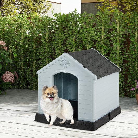 Dog House for Small Dogs Waterproof Plastic with Elevated Floor-S