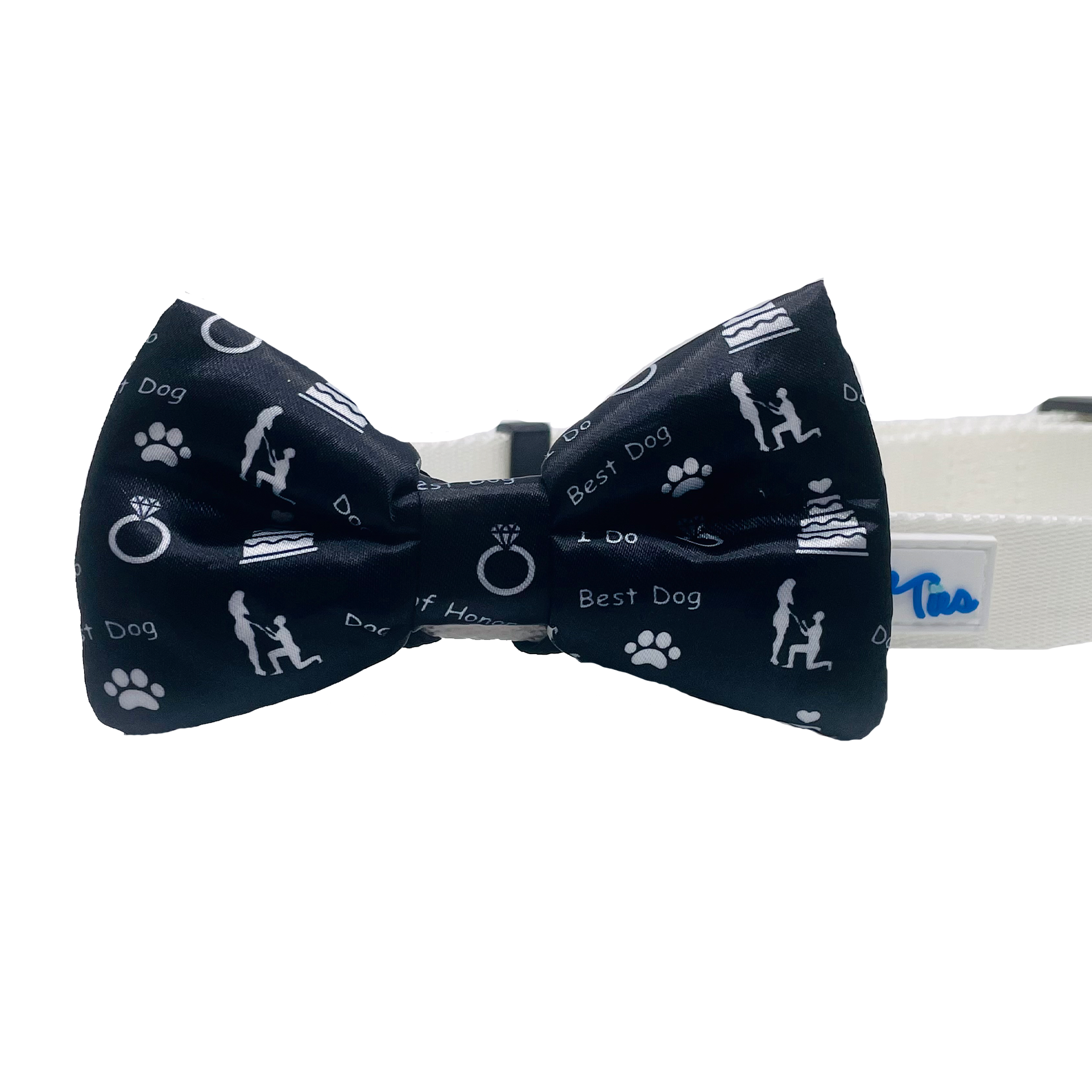 Dog of Honor Wedding Black Dog Bow Tie