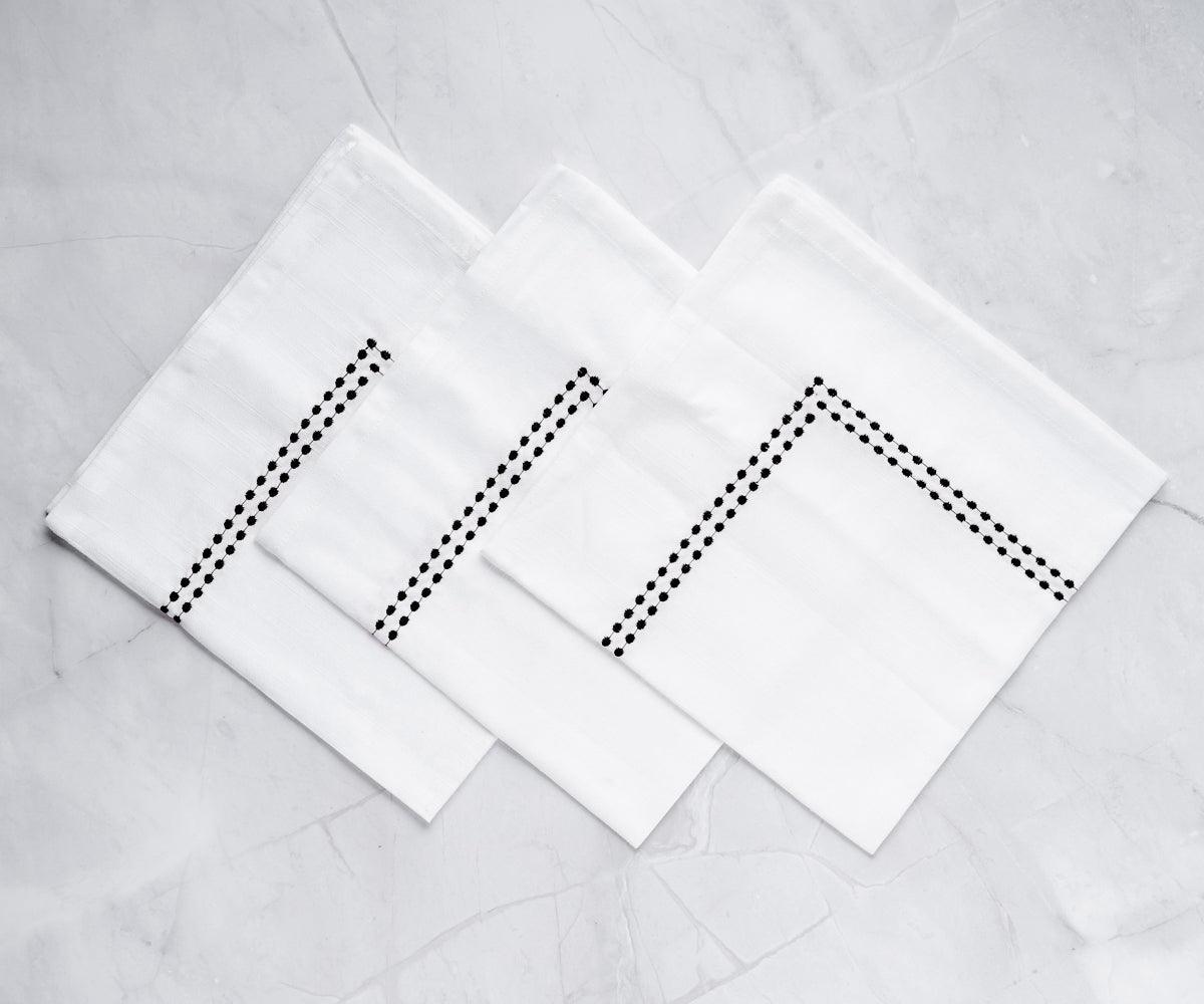 White Dinner Napkins - Pearl Napkins