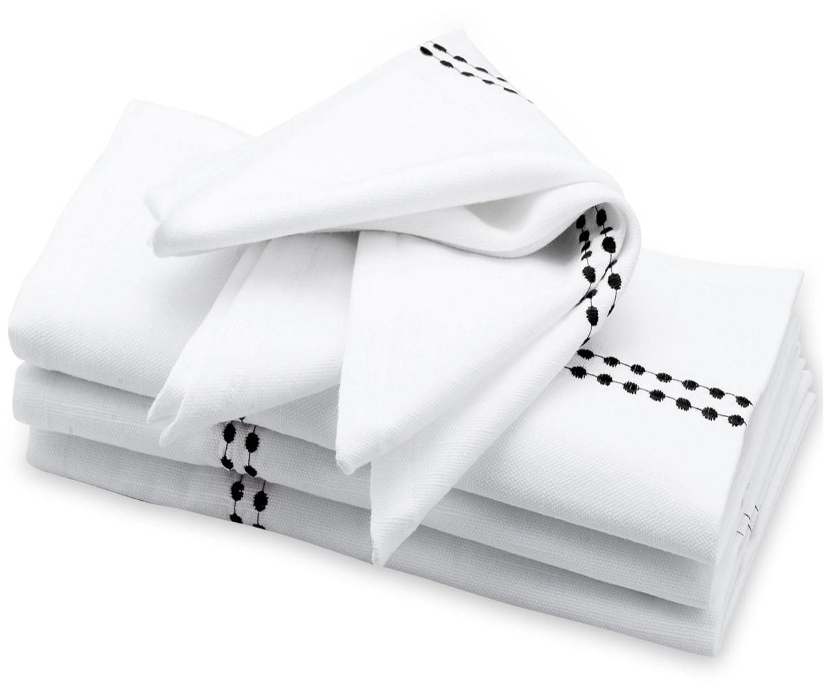 White Dinner Napkins - Pearl Napkins