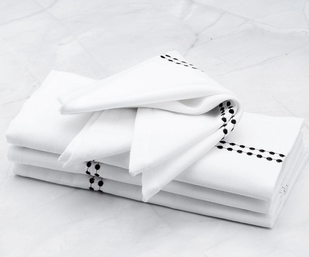 White Dinner Napkins - Pearl Napkins