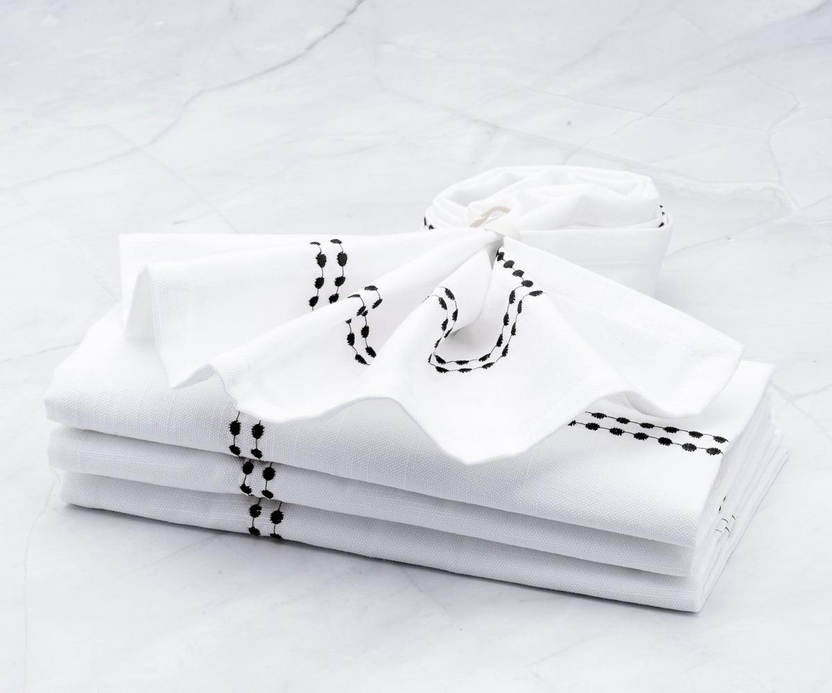 White Dinner Napkins - Pearl Napkins