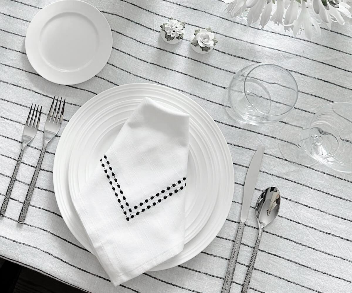 Black Embroidered Napkins