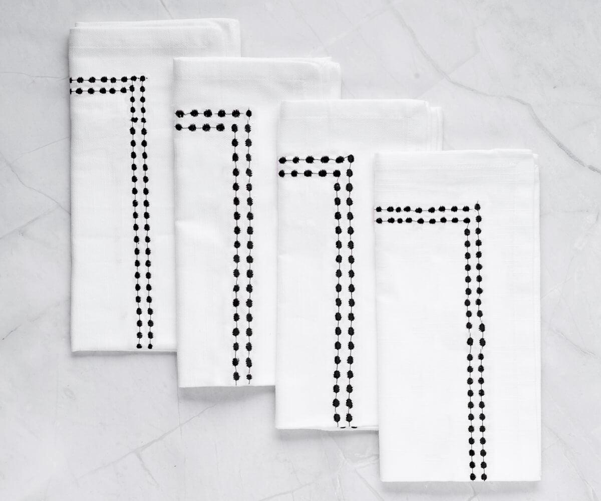 Black Embroidered Napkins