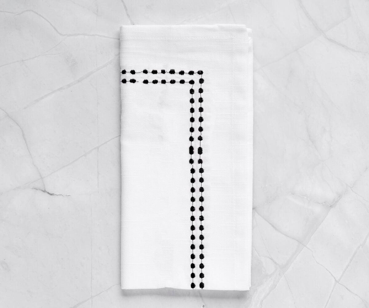 Black Embroidered Napkins