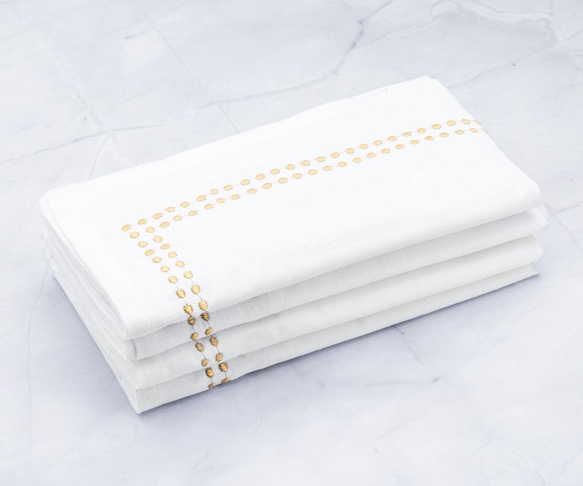 White Dinner Napkins - Pearl Napkins