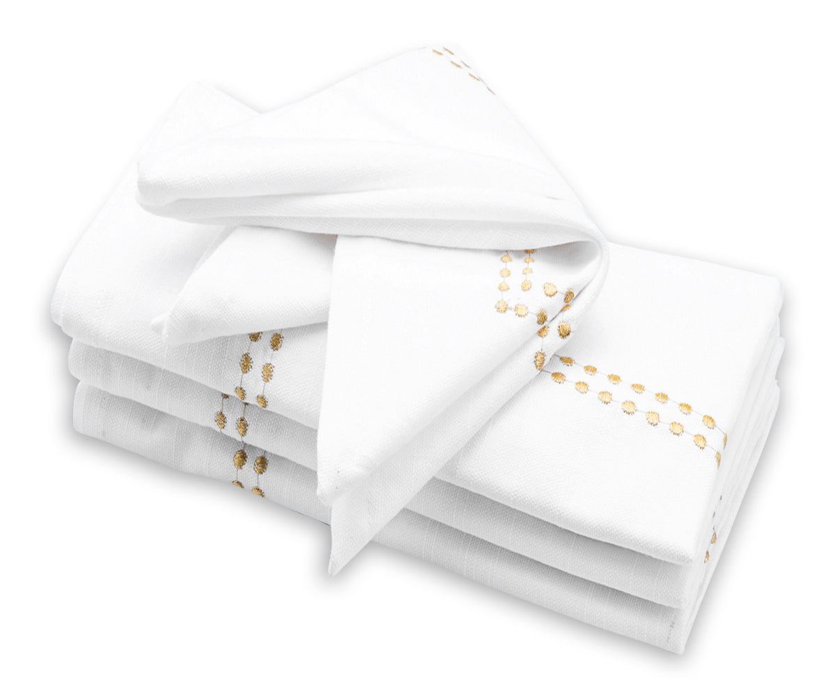 White Dinner Napkins - Pearl Napkins
