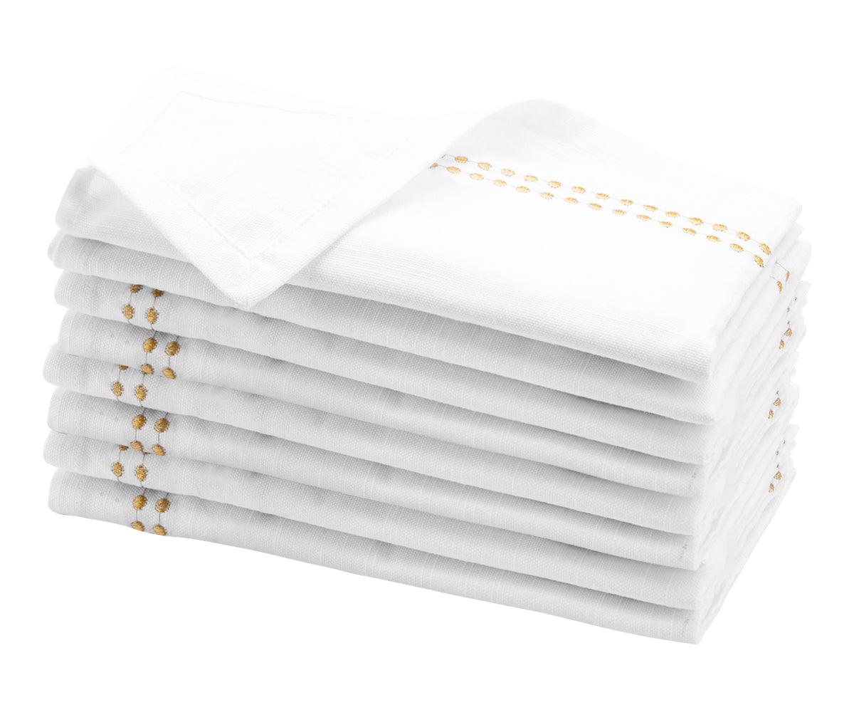 Gold Embroidered Pearls Napkins