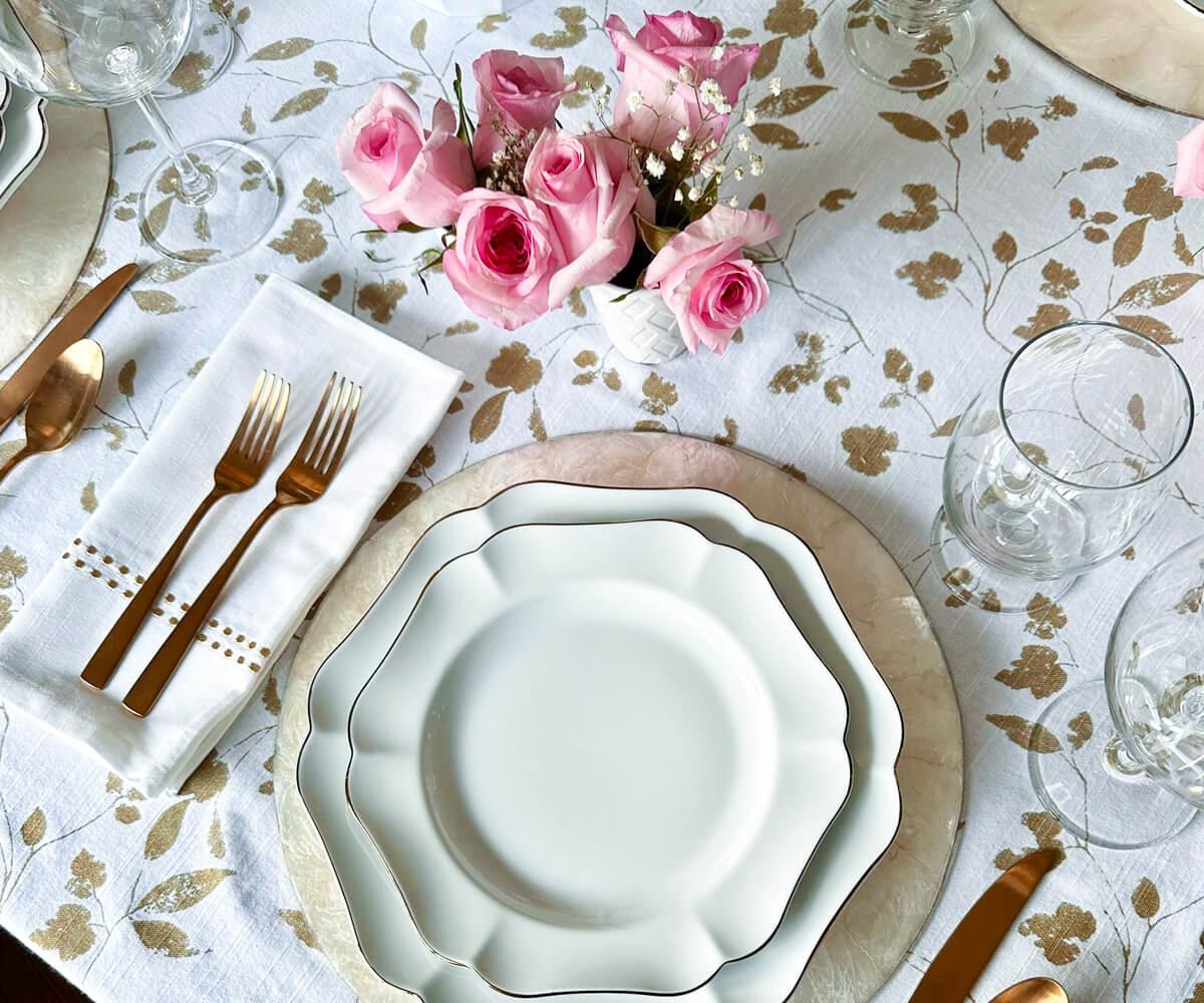Gold Embroidered Pearls Napkins
