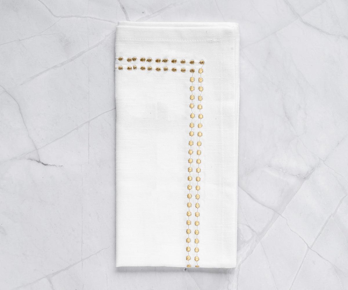 Gold Embroidered Pearls Napkins