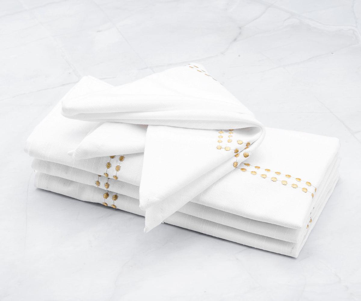 White Dinner Napkins - Pearl Napkins