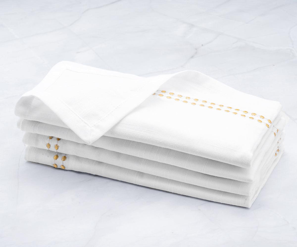 White Dinner Napkins - Pearl Napkins