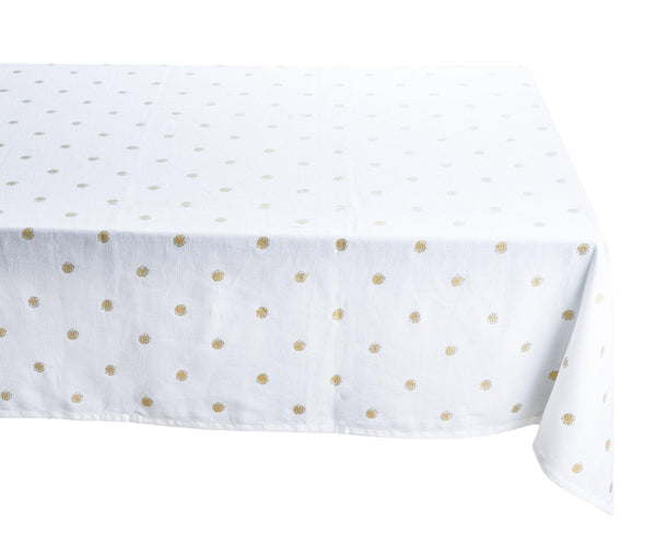White TableCloth - Metallic Printed