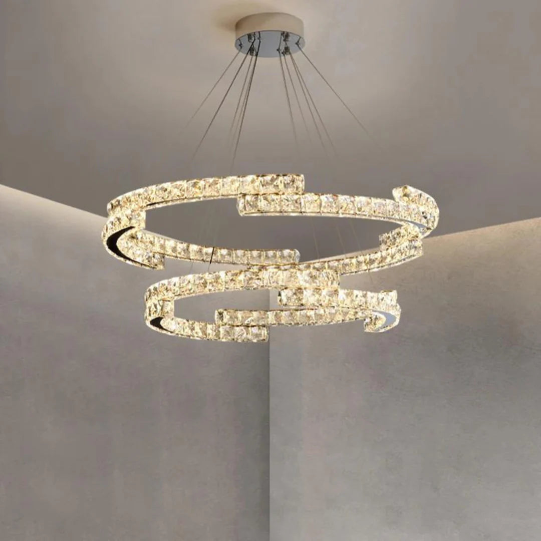 Double Ring Crystal Chandelier