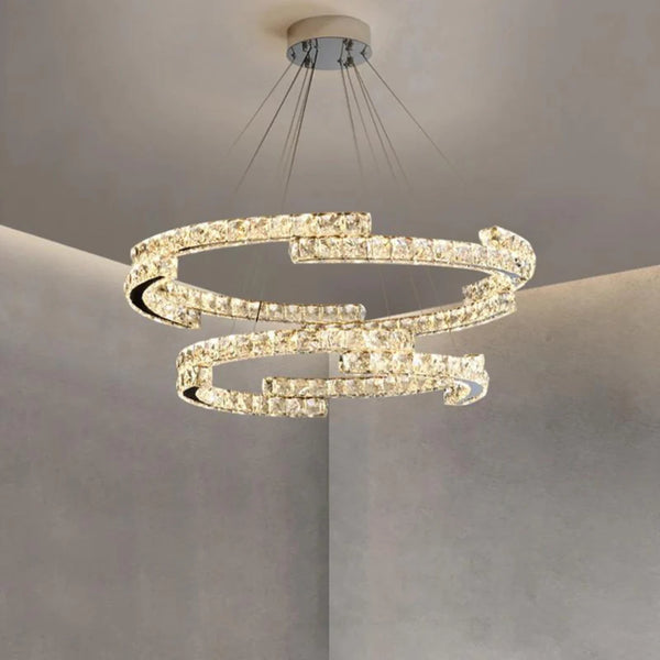 Double Ring Crystal Chandelier