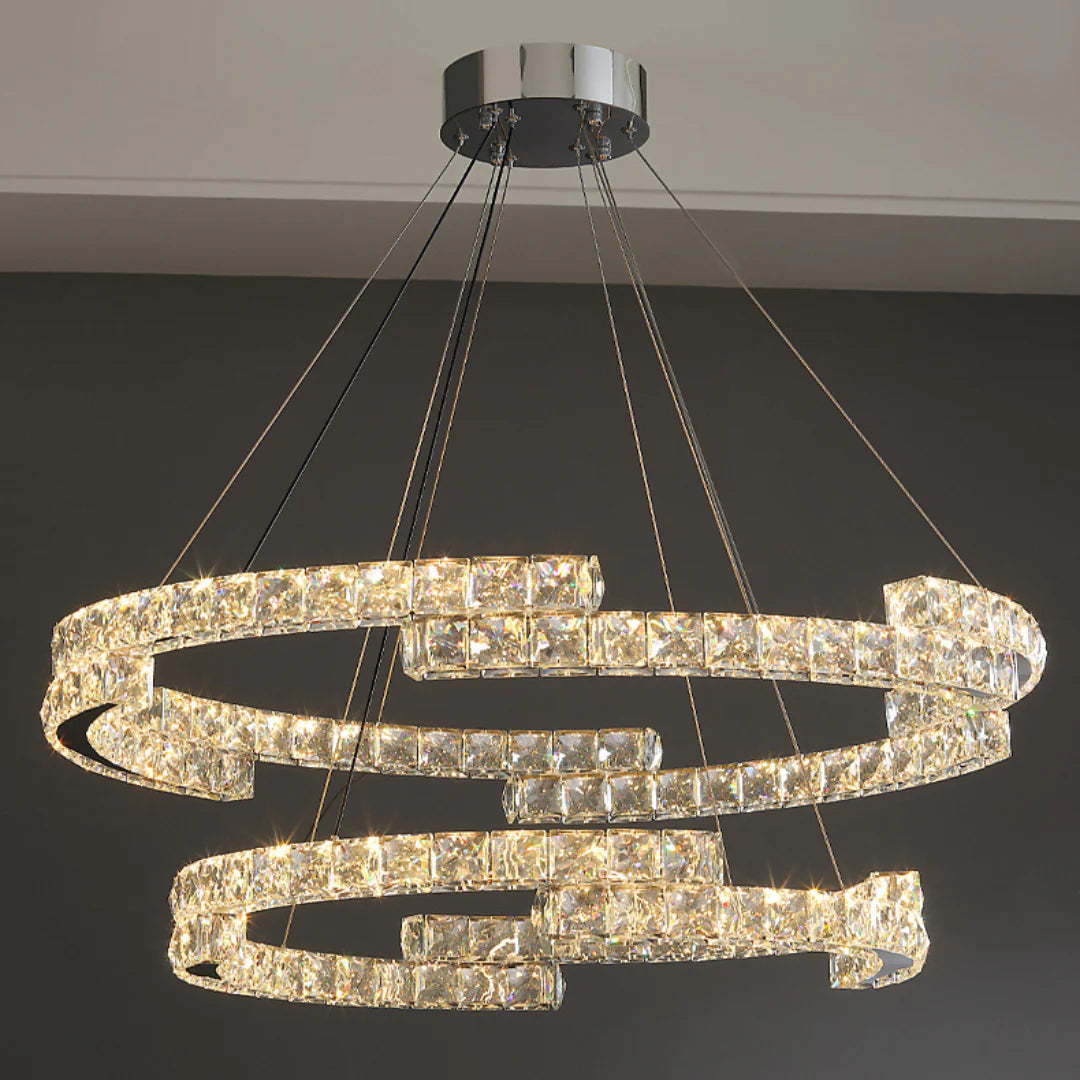 Double Ring Crystal Chandelier