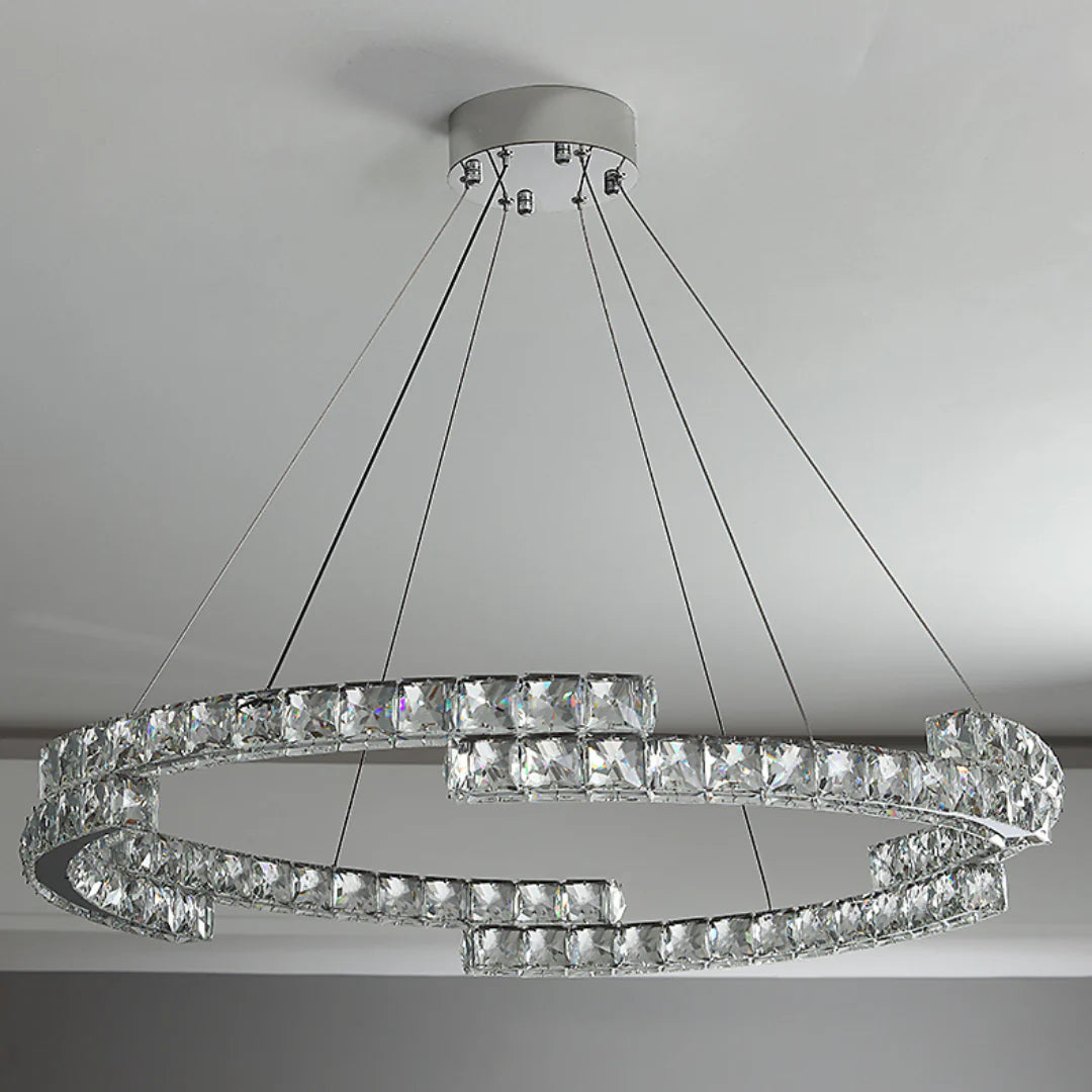 Double Ring Crystal Chandelier