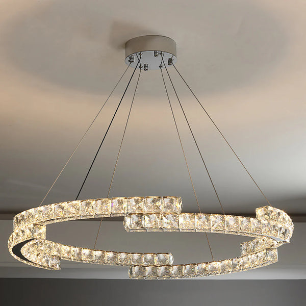 Double Ring Crystal Chandelier
