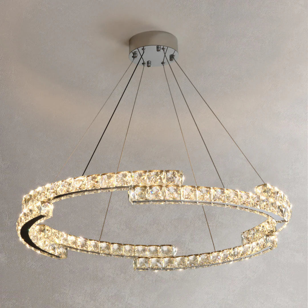 Double Ring Crystal Chandelier