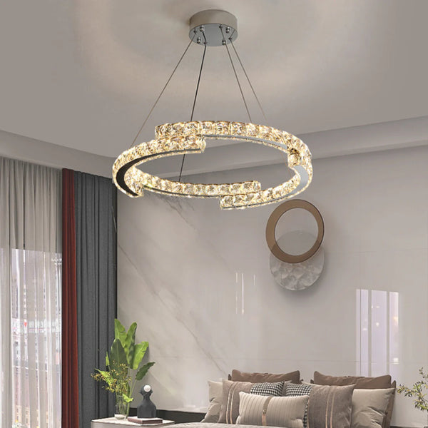 Double Ring Crystal Chandelier