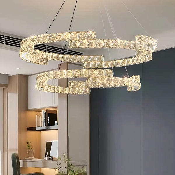 Double Ring Crystal Chandelier