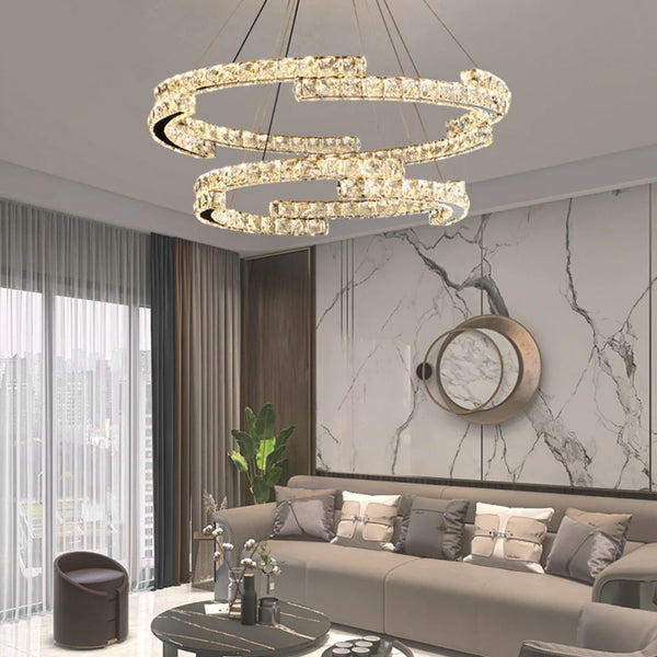 Double Ring Crystal Chandelier