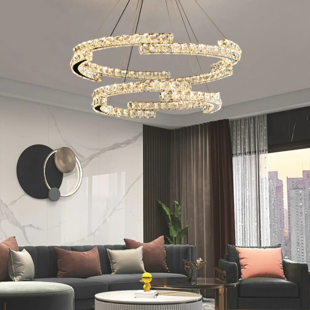 Double Ring Crystal Chandelier