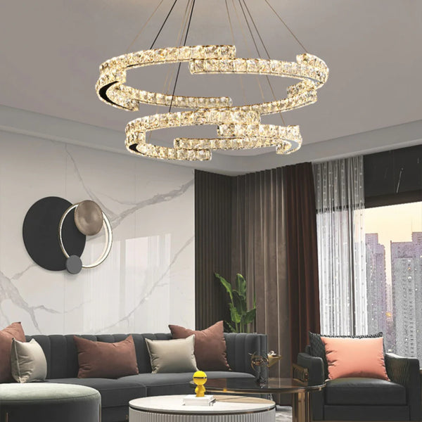 Double Ring Crystal Chandelier