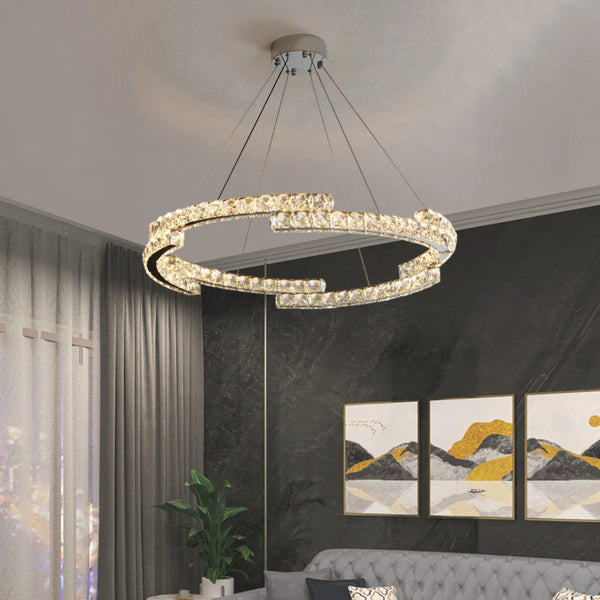 Double Ring Crystal Chandelier