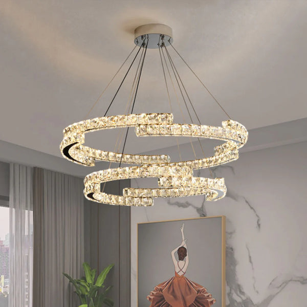 Double Ring Crystal Chandelier