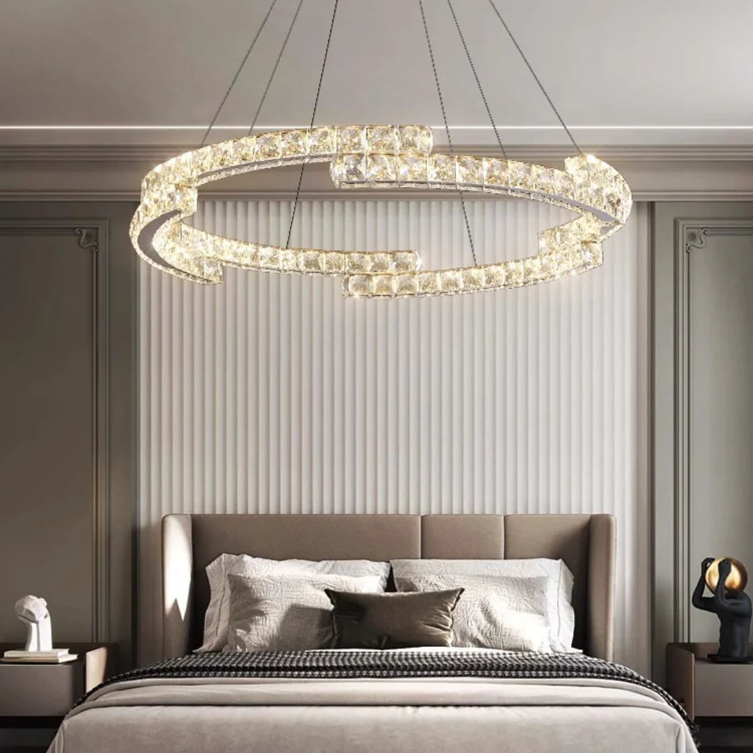Double Ring Crystal Chandelier