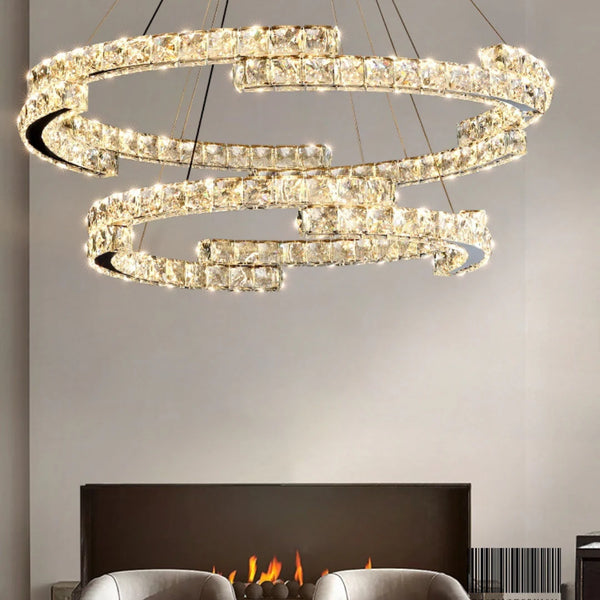 Double Ring Crystal Chandelier