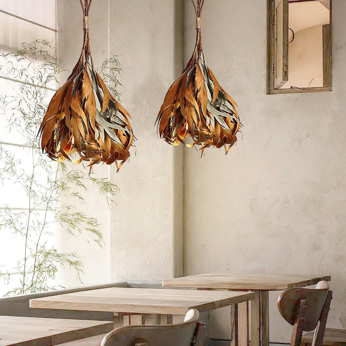 Double Sided Leaf Pendant Lamp 13.8