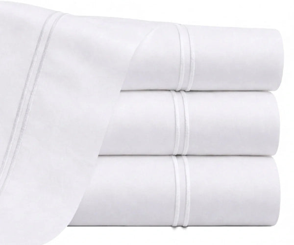 Cotton Flat Sheet - Line Embroidery