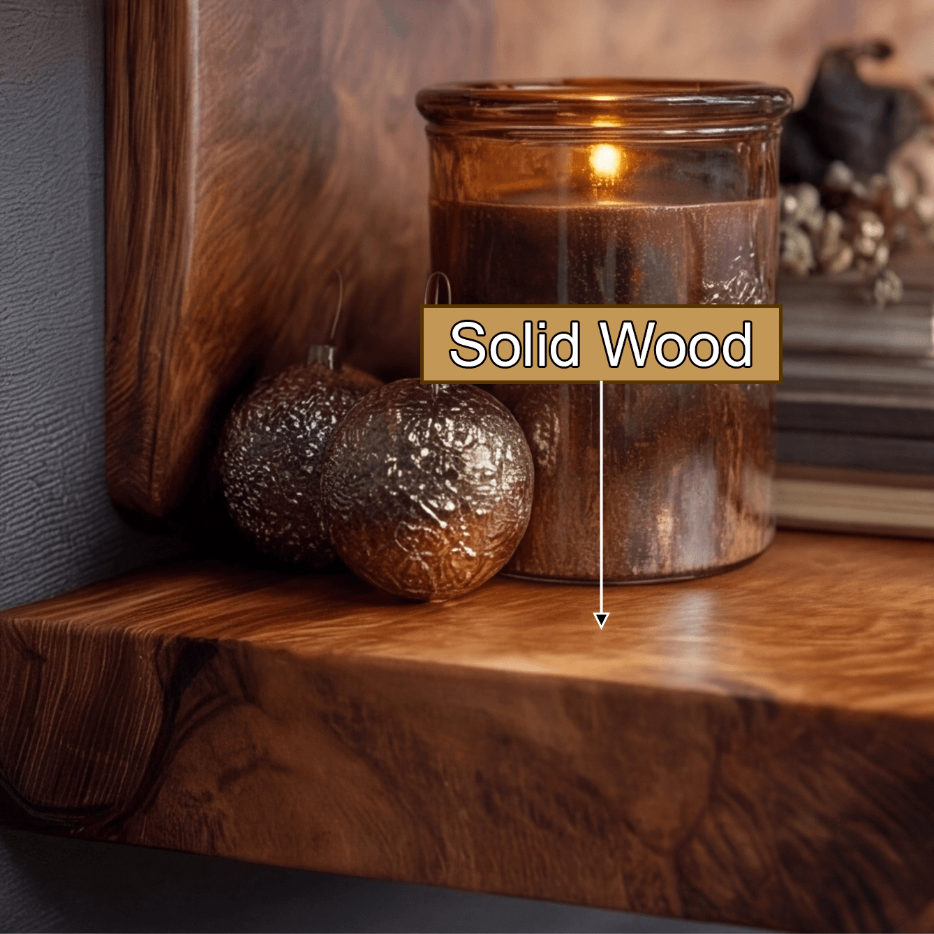 Dovren Live Edge Solid Wood Floating Shelf SPA243678