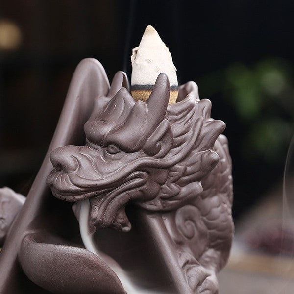 Dragon Cascading Ceramic Backflow Incense Burner