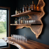 Dravino Live Edge Solid Wood Floating Wine Shelf