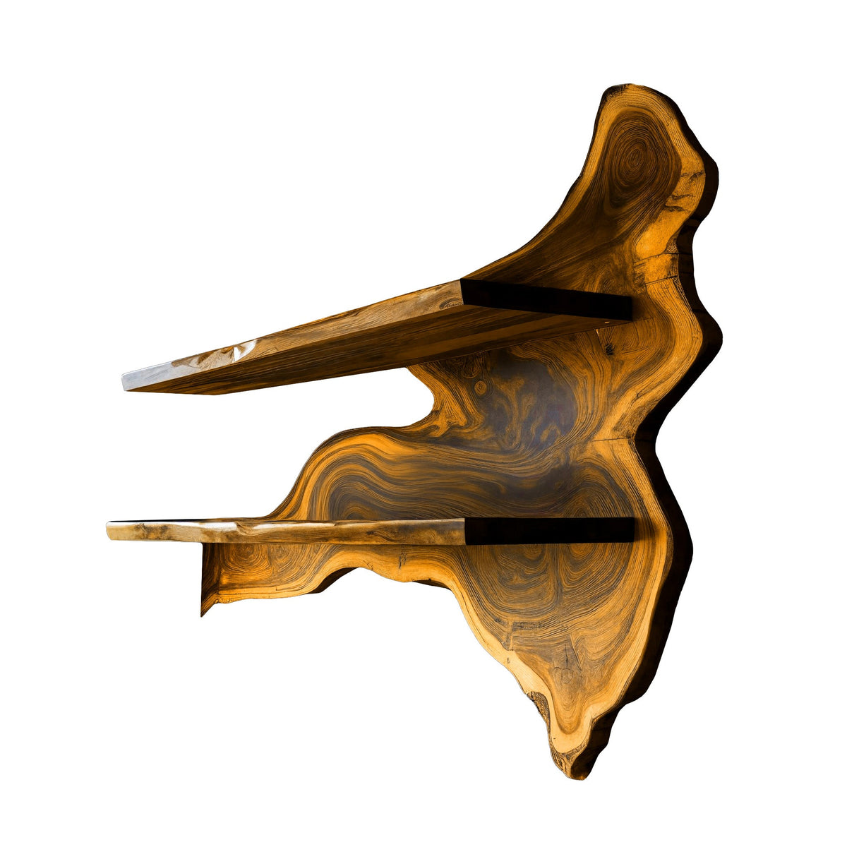 Dravino Live Edge Solid Wood Floating Wine Shelf