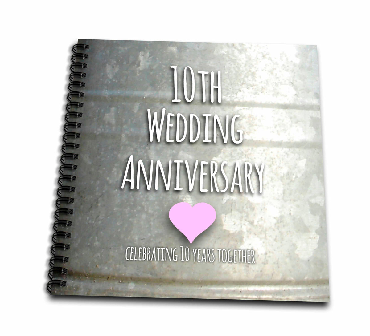 3dRose Drawing Book - InspirationzStore Occasions - Celebrating 10 Years Together - 10th Wedding Tin Celebration