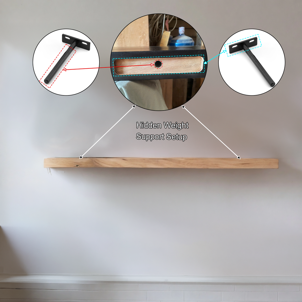 Driftedge Live Edge Solid Wood Floating Shelf