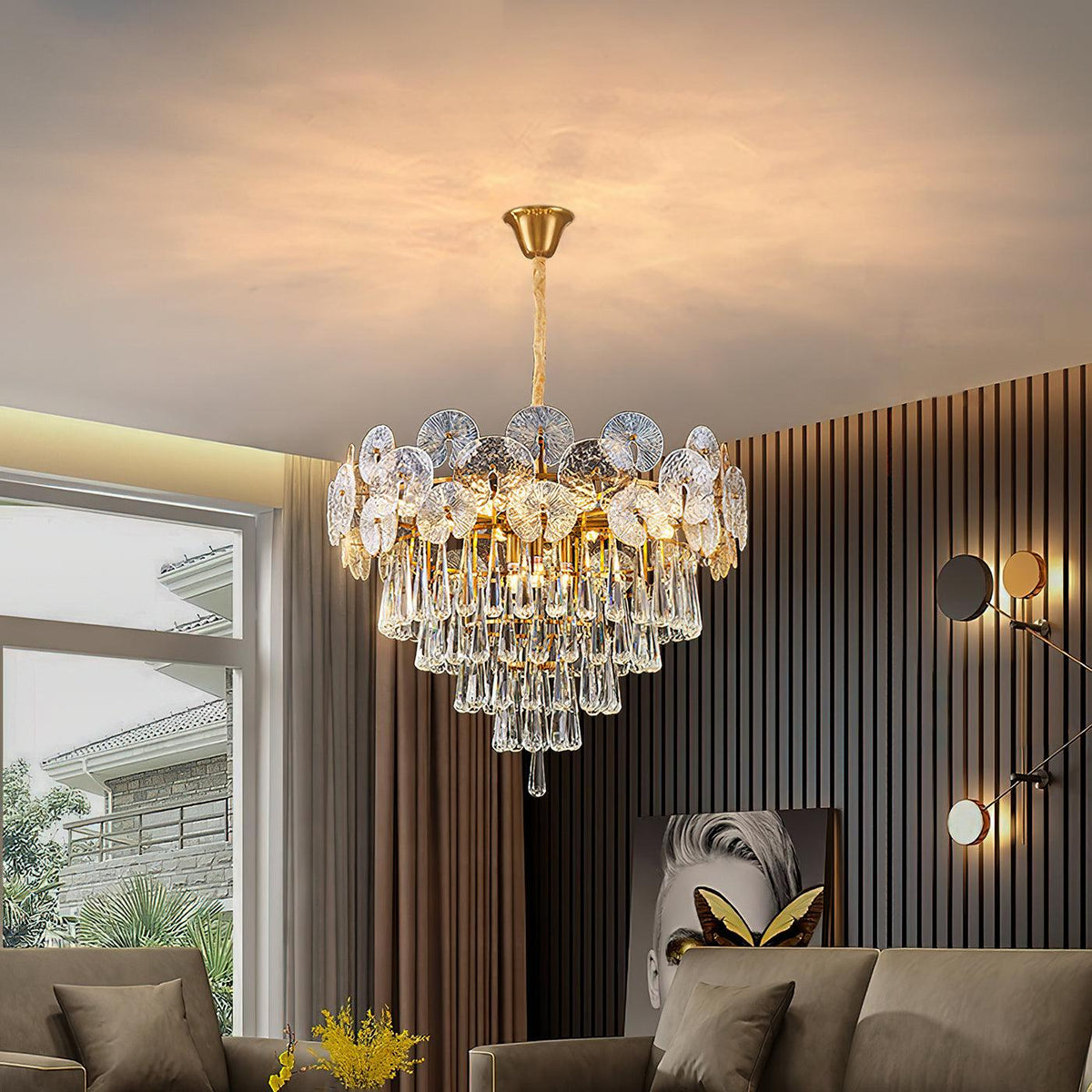 Droplet Copper Chandelier