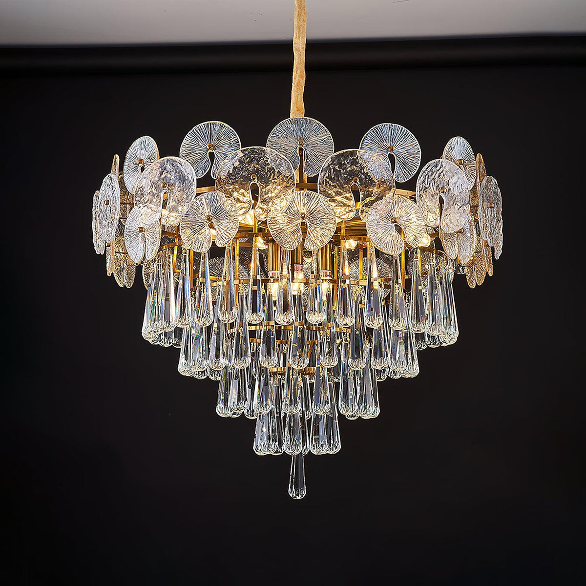 Droplet Copper Chandelier