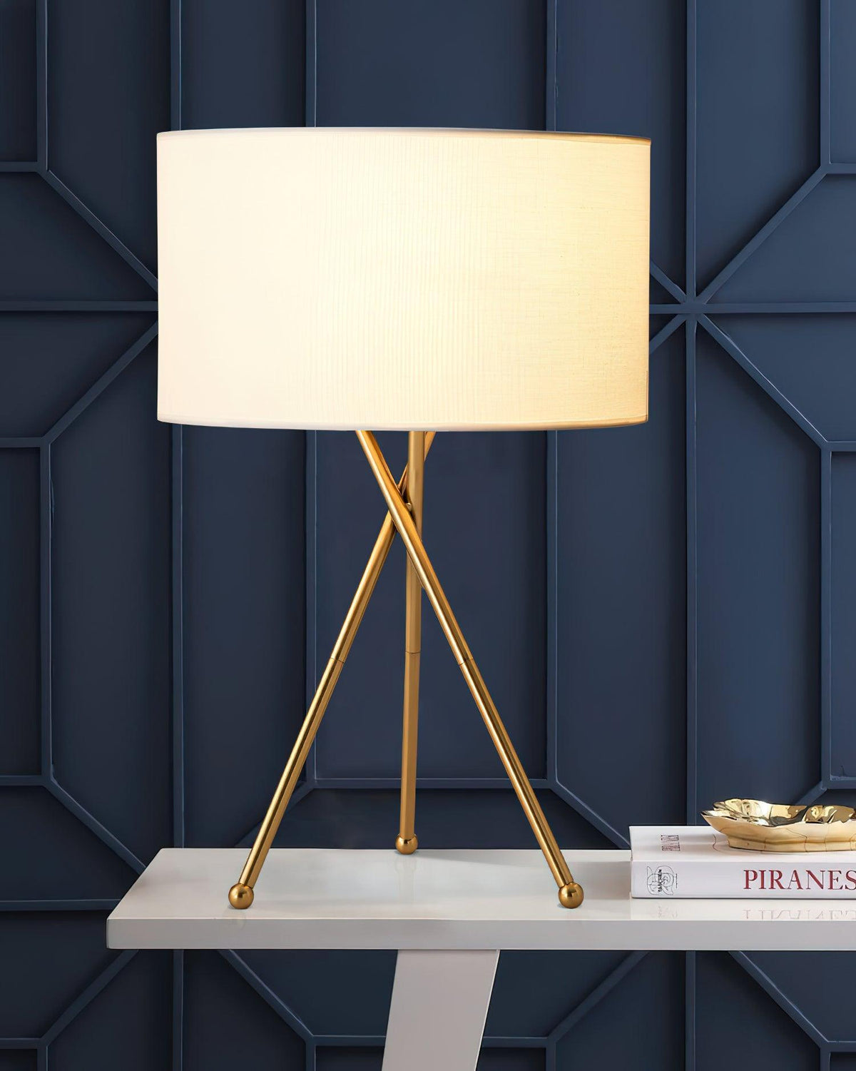 Drum Shaped Table Lamp 13.8