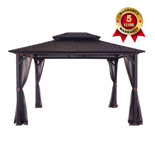 Shade N' Shelters 12' x 14' Duncan Hardtop Gazebo with Mosquito Netting