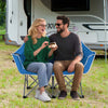 Duo Camping Chair Portable Oversized Loveseat with Armrests and Cup Holders-Blue