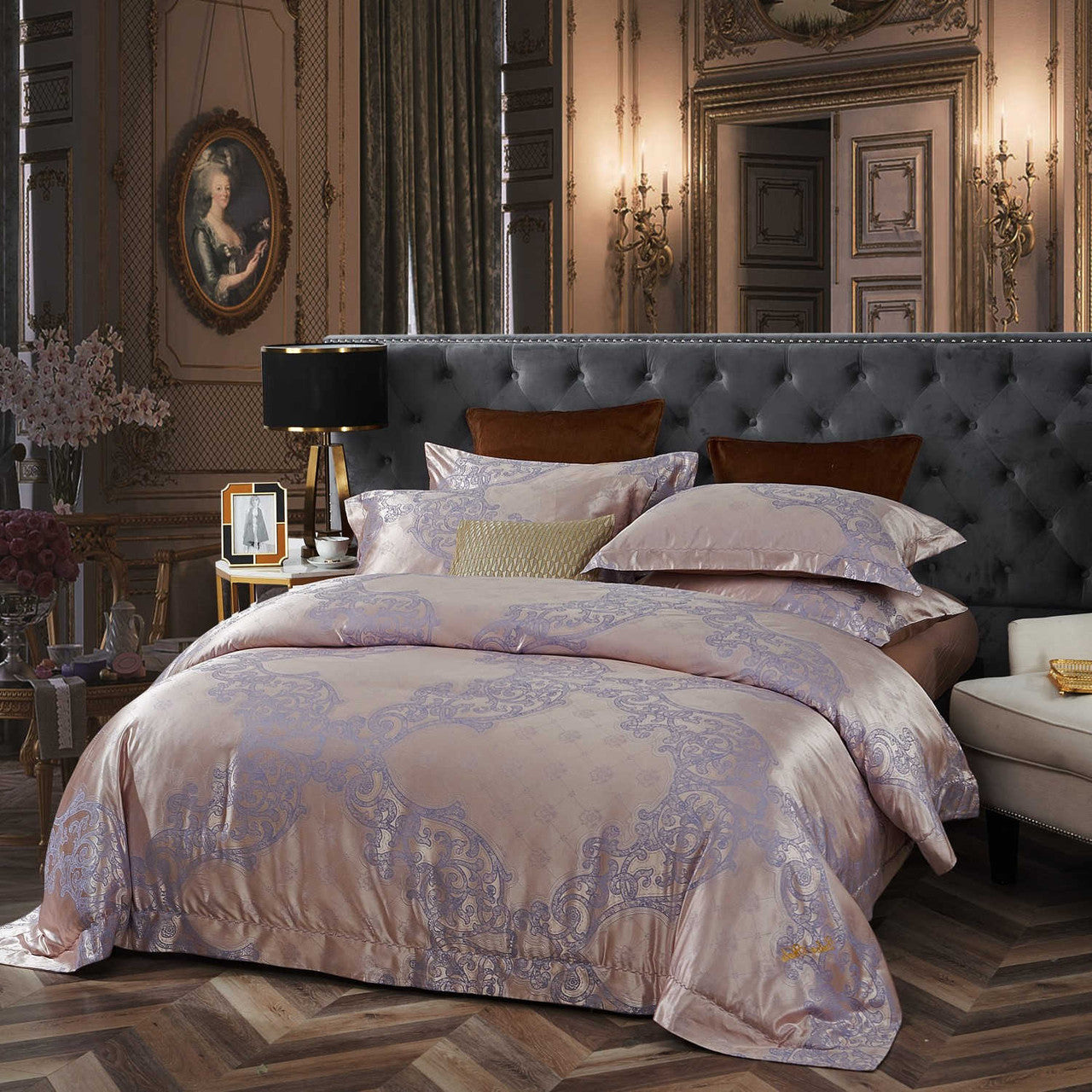 Perugia by Dolce Mela  6 Pieces Luxury Jacquard Duvet Cover Set