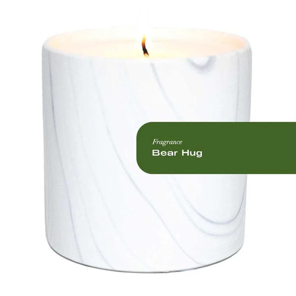 Bear Hug White Marble Candle 6oz - Gifts for You 'n Me