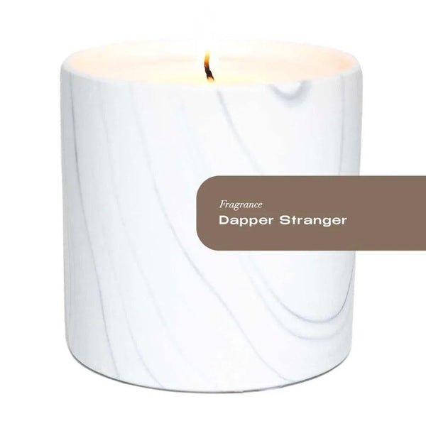 Dapper Stranger White Marble Candle 6oz - Gifts for You 'n Me