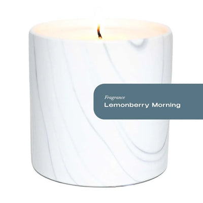 Lemonberry Morning White Marble Candle 6oz