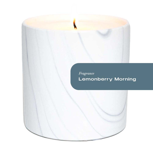 Lemonberry Morning White Marble Candle 6oz